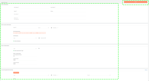 Carrier On-boarding Guide driver info